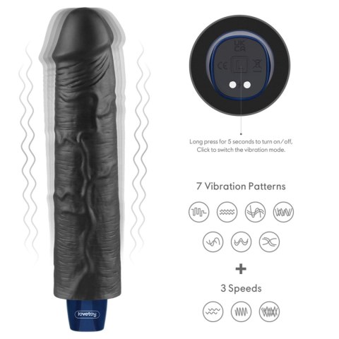 9.5" REAL SOFTEE Rechargeable TPE Vibrating Dildo(Black