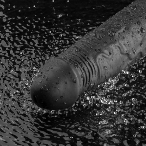 9.5" REAL SOFTEE Rechargeable TPE Vibrating Dildo(Black