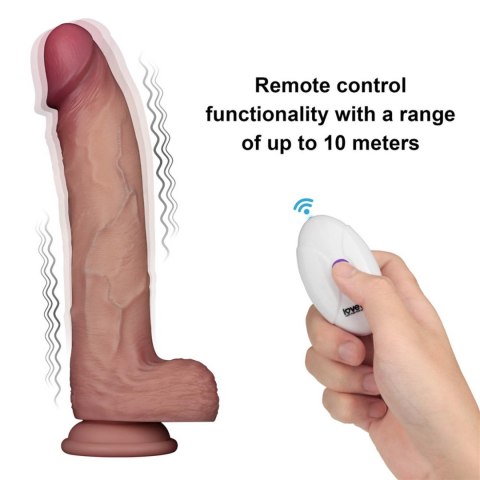 10" Vibrating Sliding Skin Pro II Dual Layer Silicone Dong