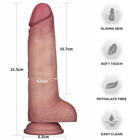 8.5'' Sliding Skin Pro II Dual Layer Silicone Dong
