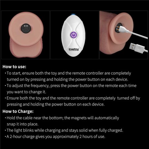 8" Vibrating Sliding Skin Pro II Dual Layer Silicone Dong