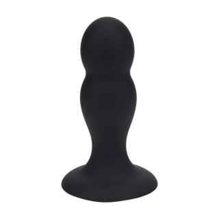 Double Rattle Liquid Silicone Anal Plug - M - Black