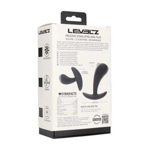 Vibrating Silicone Prostate Stimulator Anal Plug - M - Black