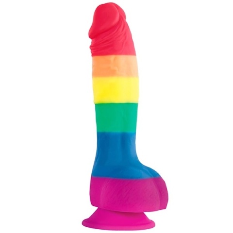Tęczowe dildo LGBT z przyssawką