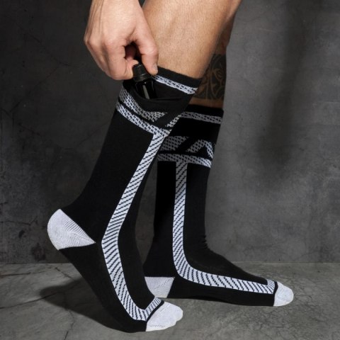 ADFetish Skarpety z kieszenią i białymi paskami W