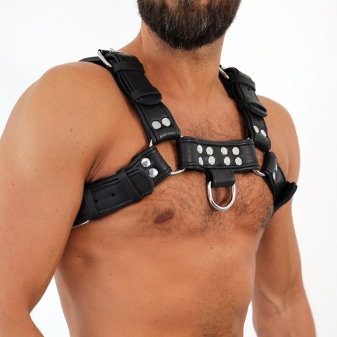 Saxos DR LEE Uprząż harness z miękkiej skóry H ze srebrnymi elementami W