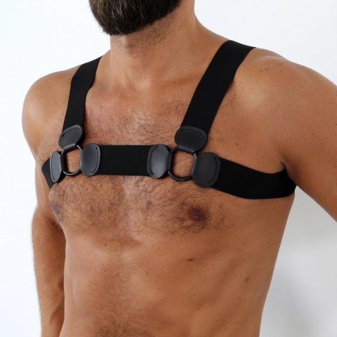 Saxos Uprząż harness gumowa czarna W