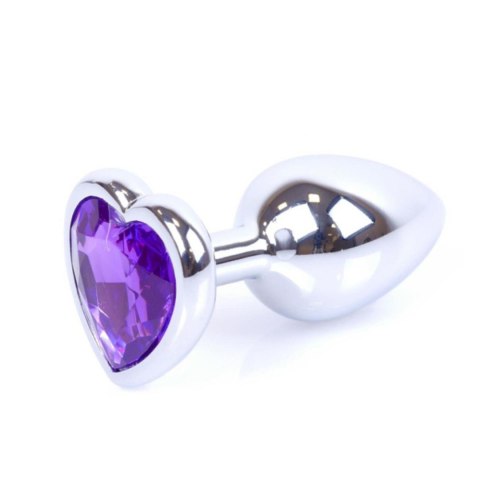 Plug-Jewellery Silver Heart PLUG- Purple