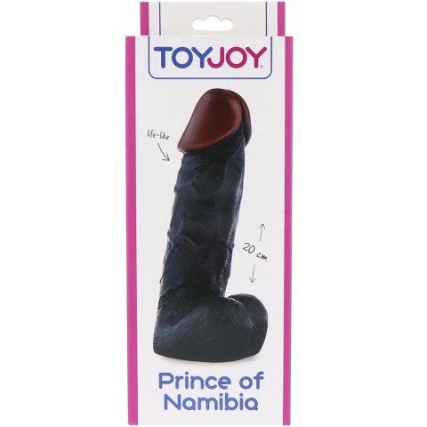 Czarne realistyczne dildo Prince of Namibia ToyJoy z przyssawką i jądrami