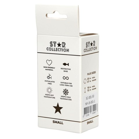 Star Collection - Silver Metal Anal Plug S - Pink Stone