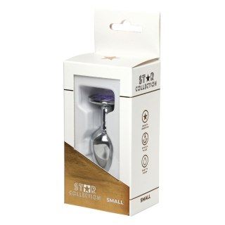 Star Collection - Silver Metal Anal Plug S - Purple Stone