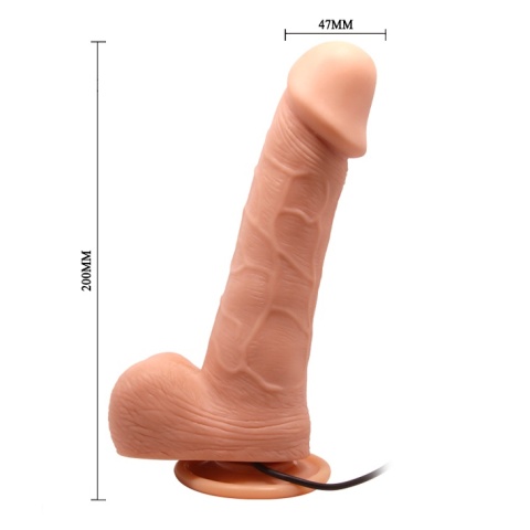 Dildo wibrator obrotowy Baile Ken z przyssawką i pilotem przewodowym