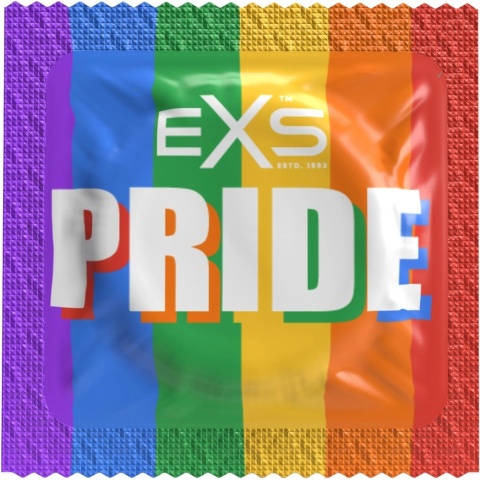 EXS Pride tęczowa prezerwatywa Flaga