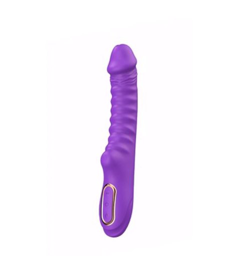 Enyalius Ribbed Silicone Vibrator Purple