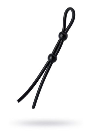 Lasso on the penis A-toys by TOYFA with two beads, silicone, black, 19.5 cm