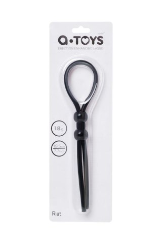 Lasso on the penis A-toys by TOYFA with two beads, silicone, black, 19.5 cm