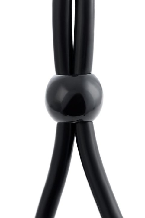 Lasso on the penis A-toys by TOYFA with two beads, silicone, black, 19.5 cm
