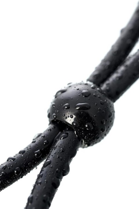 Lasso on the penis A-toys by TOYFA with two beads, silicone, black, 19.5 cm