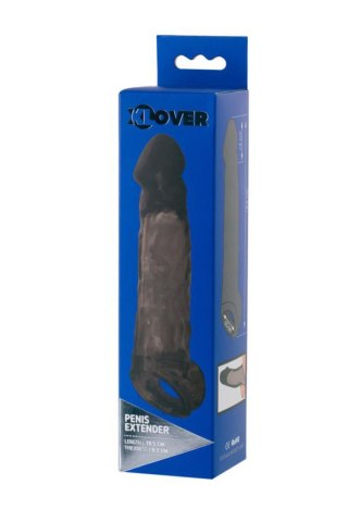 Sleeve ToyFa Xlover, to increase size, TPE, black,transparent , 19,5 cm