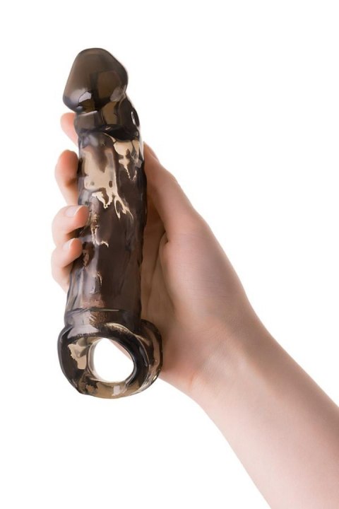 Sleeve ToyFa Xlover, to increase size, TPE, black,transparent , 19,5 cm