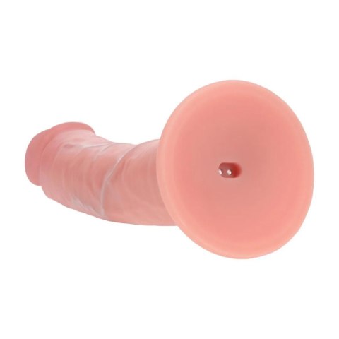 Dual Density Silicone Curved Realistic Vibrating Dildo with Suction Cup - 6" / 15,5 cm - Flesh