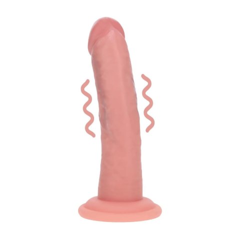 Dual Density Silicone Curved Realistic Vibrating Dildo with Suction Cup - 6" / 15,5 cm - Flesh