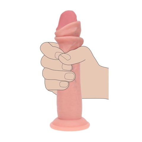 Dual Density Silicone Realistic Sliding Skin Dildo - 7" / 18,5 cm - Flesh